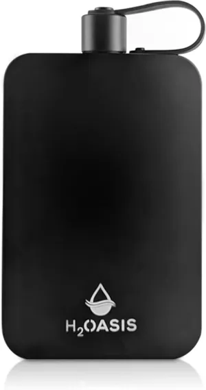 Stainless Steel Hip Flask for Men - Funnel Bottles Compact Metal Whiskey Flask for Liquor - Fits In Purse, Ideal for Travel, Office, Daily Hydration 17oz (Black)