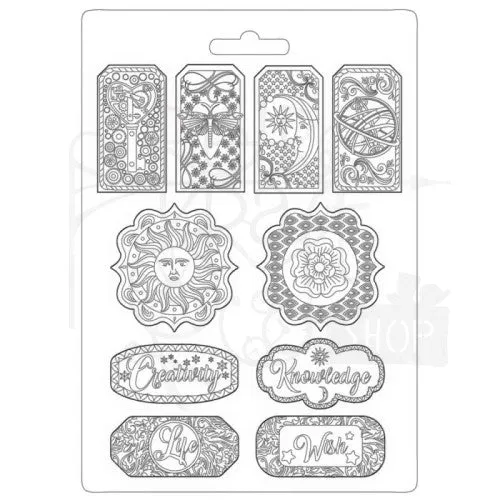Stamperia  - Soft Mould A5 -  Alchemy tags