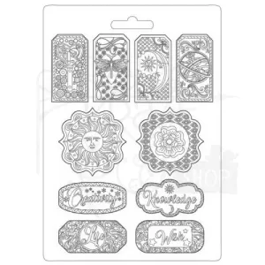 Stamperia  - Soft Mould A5 -  Alchemy tags