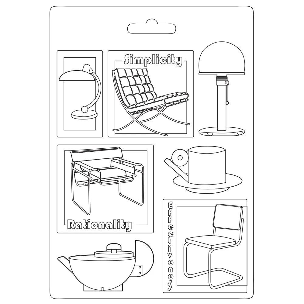Stamperia  - Soft Mould A5 -  Bauhaus Chairs*