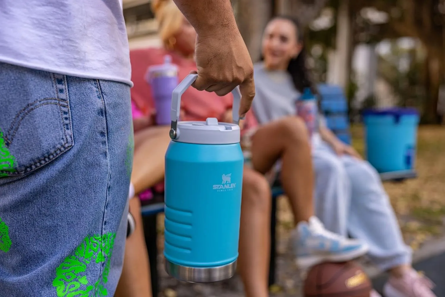 Stanley IceFlow Flip Straw Jug with Handle 64 oz| Twist On Lid and Flip Up Straw | Leak Resistant for Travel and Sports | Insulated Stainless Steel | BPA-Free | Pool