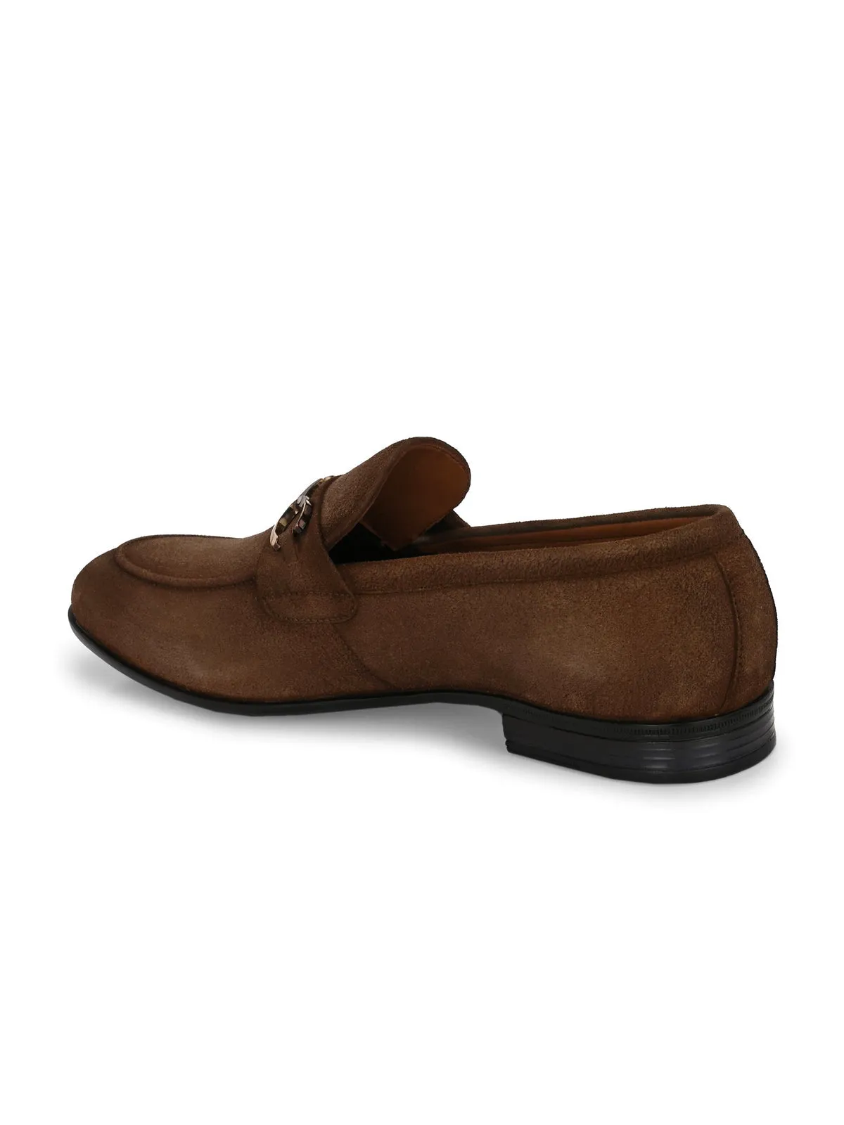 Star Dust Buckled Leather Loafers