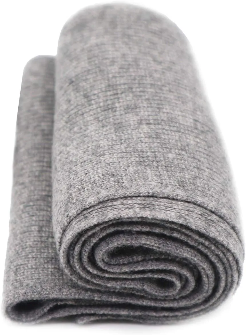 State Cashmere Unisex Classic Ribbed Solid Scarf 100% Pure Cashmere Ultra Soft Winter Must Have