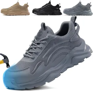 Steel Toe Tennis Shoes for Men Steel Toe Shoes for Men Women Lightweight Work Sneakers Comfortable Construction Safety Sneakers Indestructible Work Shoe Puncture Proof Tennis Shoe