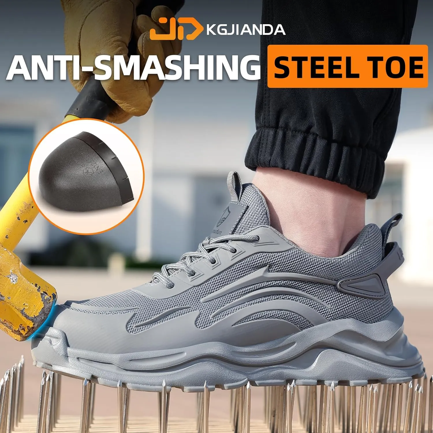 Steel Toe Tennis Shoes for Men Steel Toe Shoes for Men Women Lightweight Work Sneakers Comfortable Construction Safety Sneakers Indestructible Work Shoe Puncture Proof Tennis Shoe