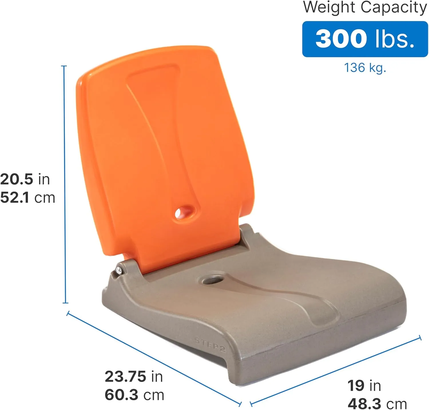 Step2 Folding Flip Seat, Lightweight Portable Outdoor Chair for Poolside, Camping, Beach, Boats, Tailgates, Durable Ground Chair with Back Support for Adults, Red & Gray