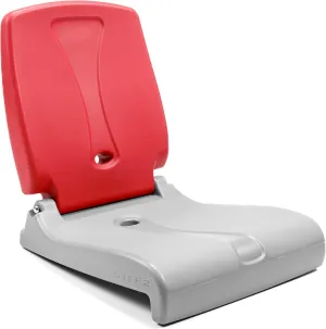 Step2 Folding Flip Seat, Lightweight Portable Outdoor Chair for Poolside, Camping, Beach, Boats, Tailgates, Durable Ground Chair with Back Support for Adults, Red & Gray
