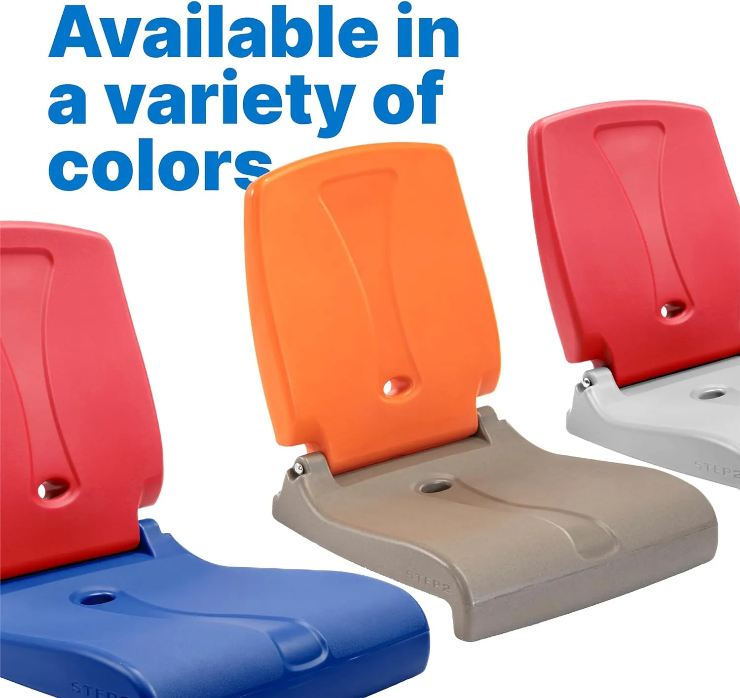 Step2 Folding Flip Seat, Lightweight Portable Outdoor Chair for Poolside, Camping, Beach, Boats, Tailgates, Durable Ground Chair with Back Support for Adults, Red & Gray