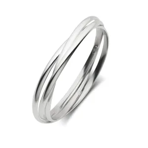 Sterling Silver Sleek Elegance Russian Bangle