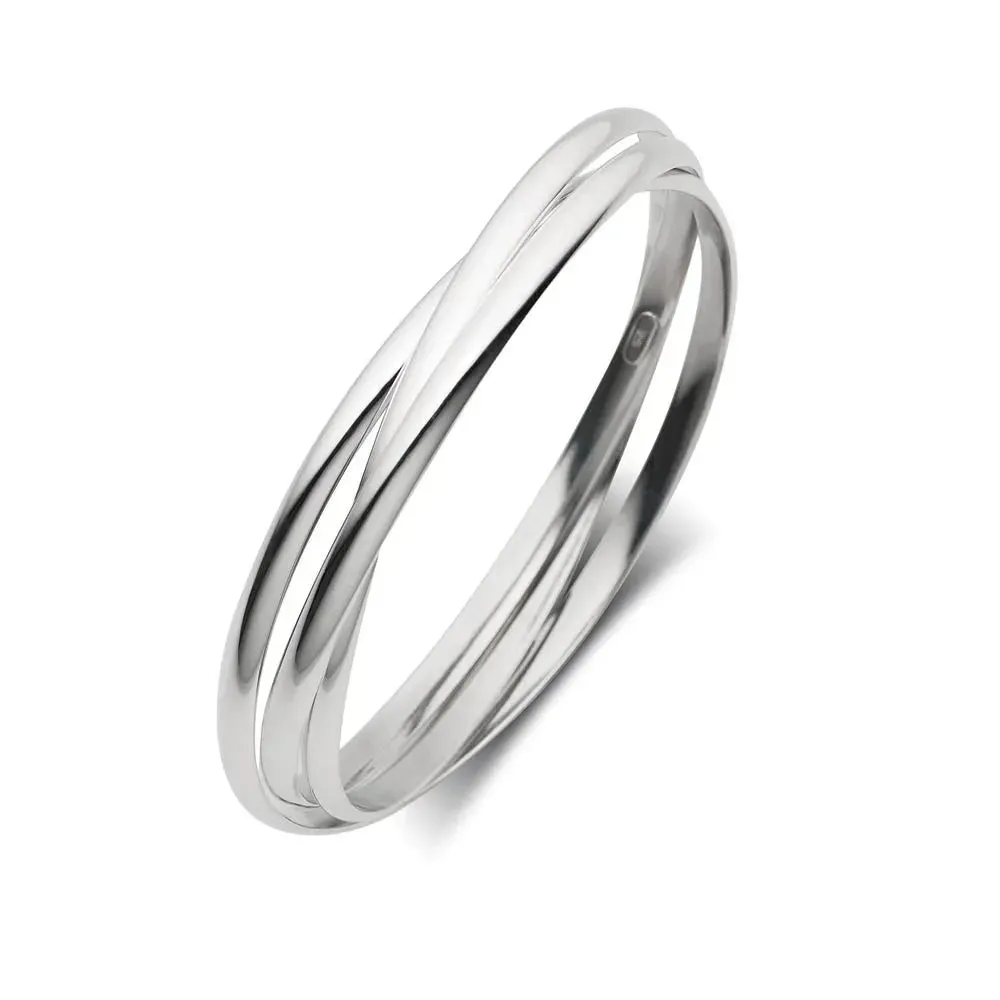 Sterling Silver Sleek Elegance Russian Bangle