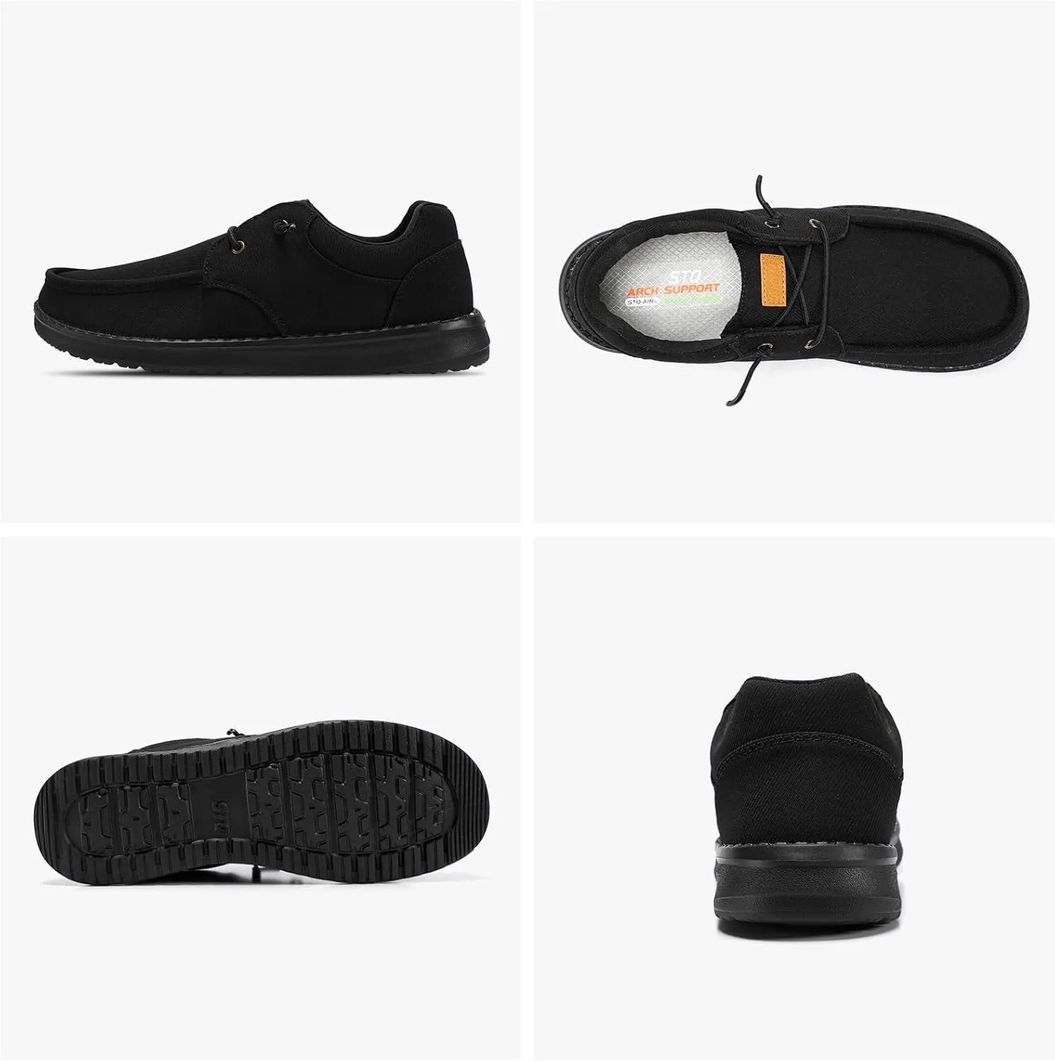 STQ Men's Lace up Loafers丨Orthopedic Ultralight Boat Casual Shoes with Arth Support