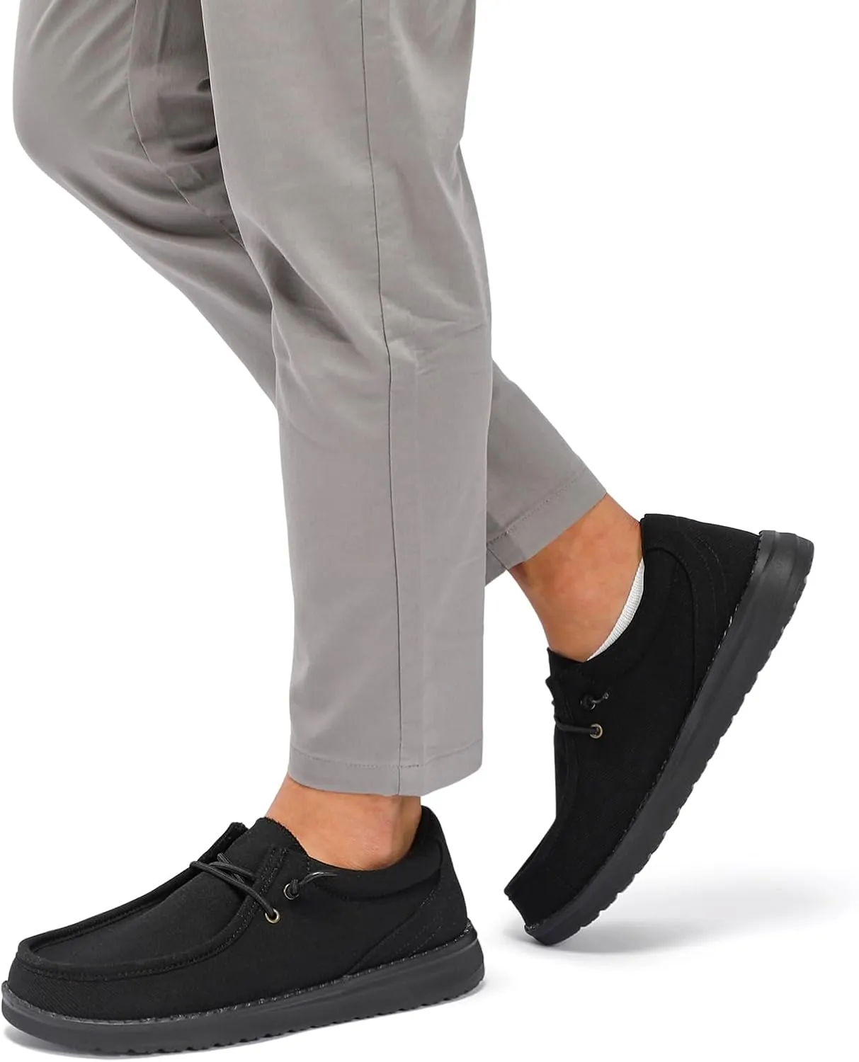STQ Men's Orthopedic Lace up Loafers Ultralight Casual Boat Shoes with Arch Support