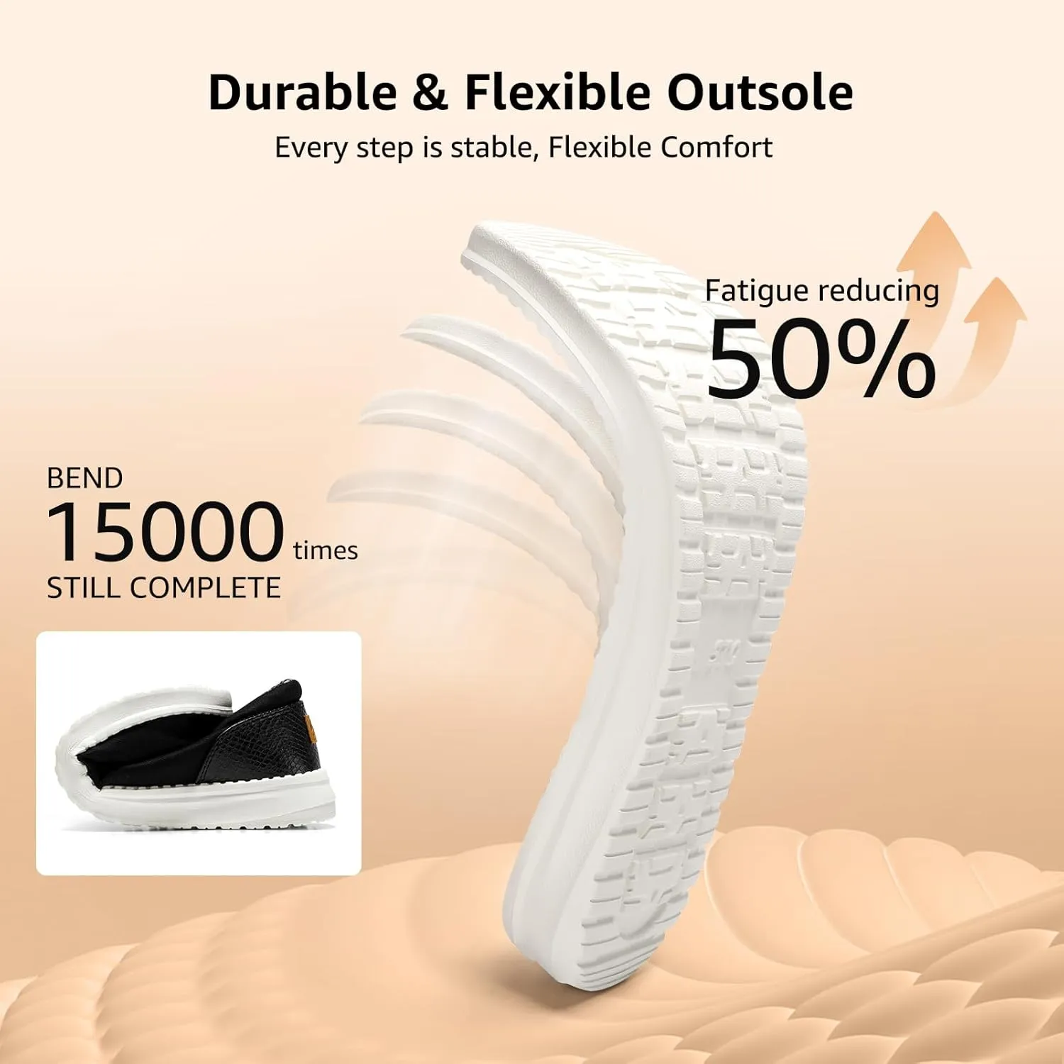 STQ Women's Slip on Loafers丨Orthopedic Comfotable Ultralight Boat Casual Shoes with Arth Support
