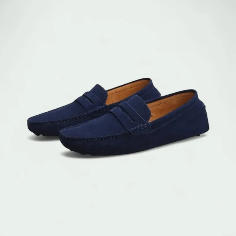 Strazoro | Men's Suede Old Money Loafers – Soft & Stylish Slip-On Shoes