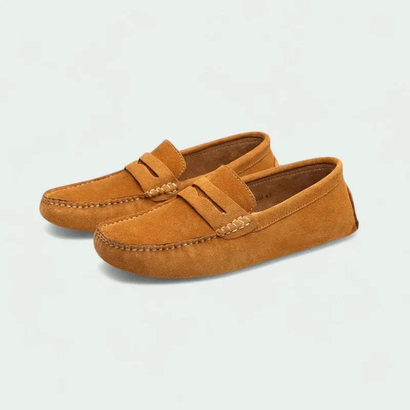 Strazoro | Men's Suede Old Money Loafers – Soft & Stylish Slip-On Shoes