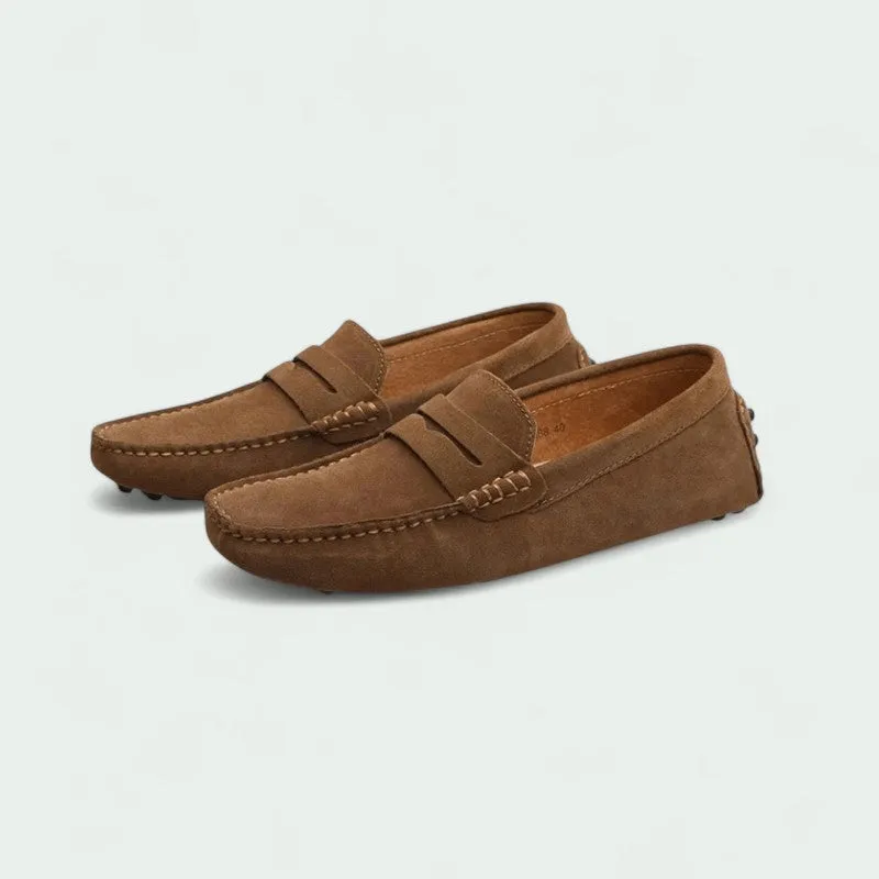 Strazoro | Men's Suede Old Money Loafers – Soft & Stylish Slip-On Shoes