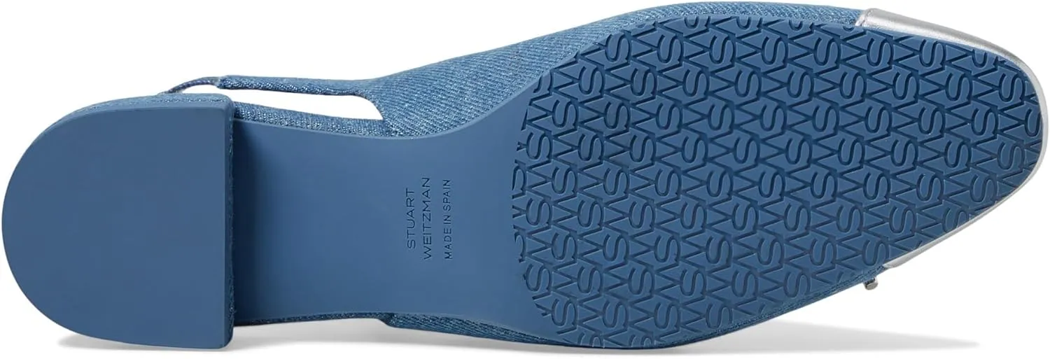 Stuart Weitzman Women's Sleek Bow Slingback Flat Ballet