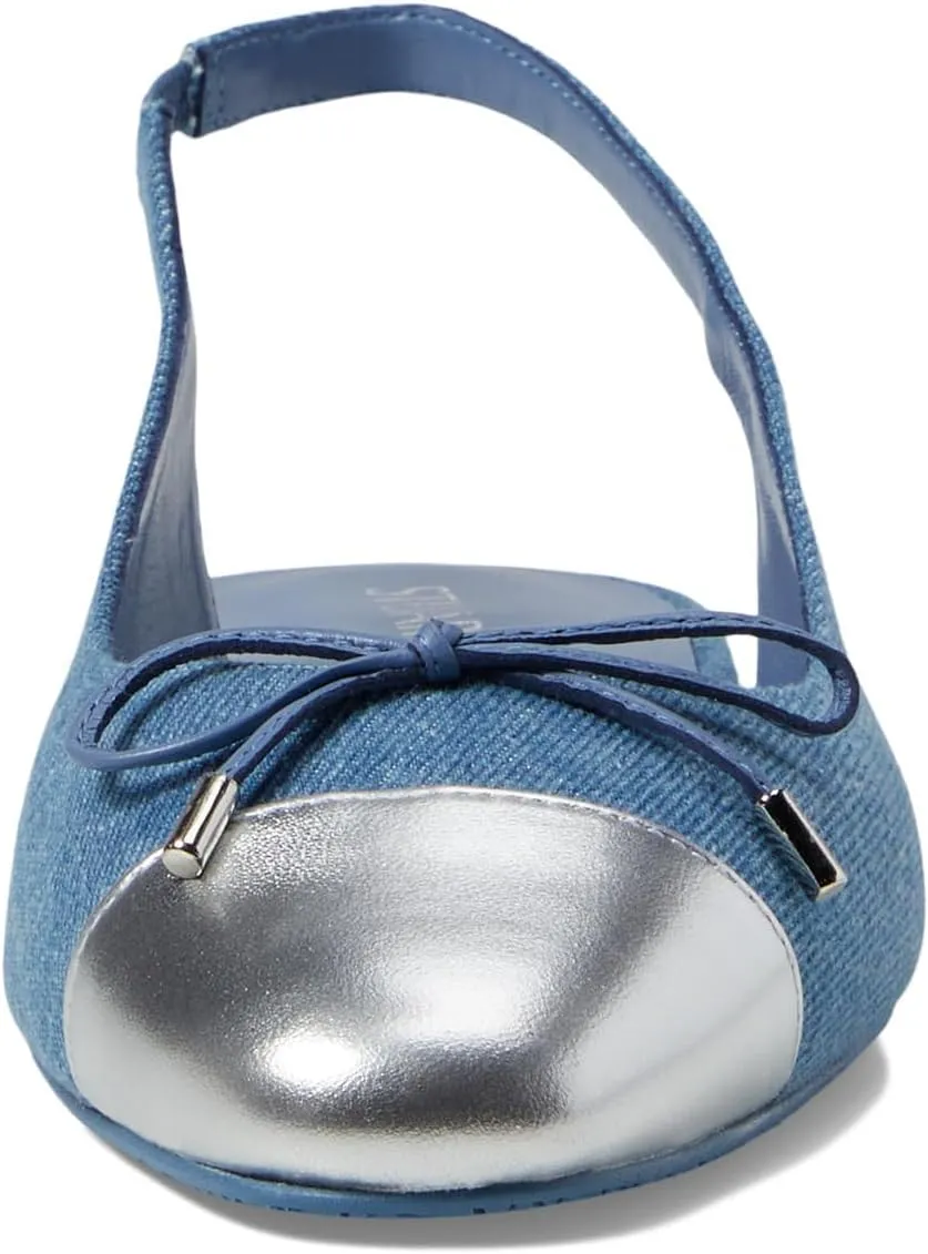 Stuart Weitzman Women's Sleek Bow Slingback Flat Ballet