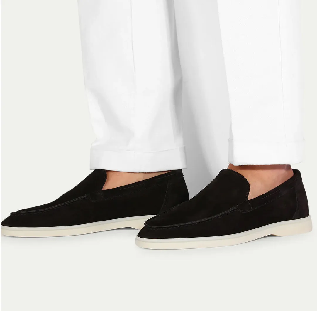 Suede Yacht Loafers (Black)