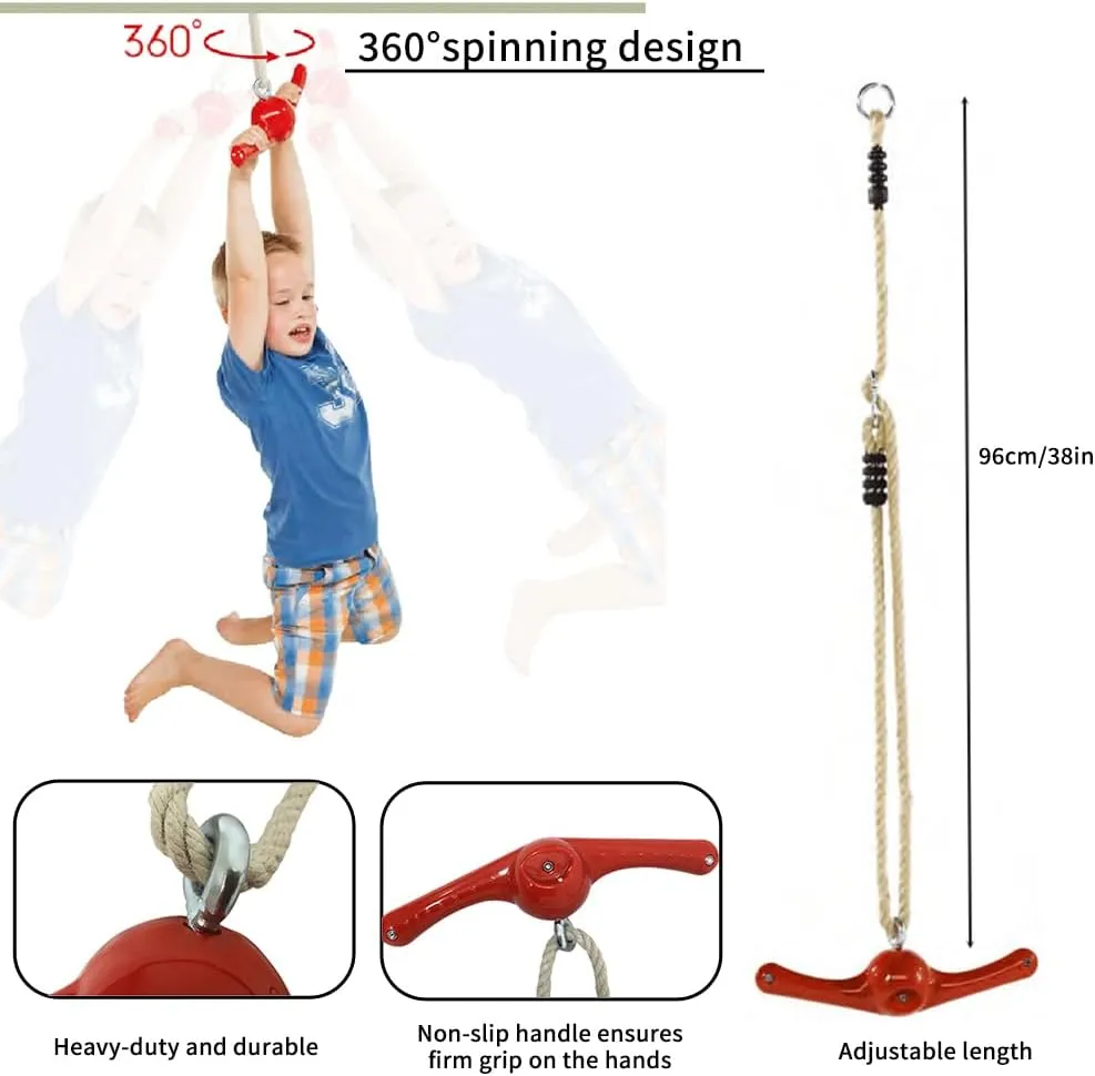 Swing Spins - 360° Spinner Swing for Boys Girls Indoor Outdoor Twister Activity, Flip Toy for Teens Exercise, Build Kids Body Strength, Basement Playground Backyard Fun Accessory