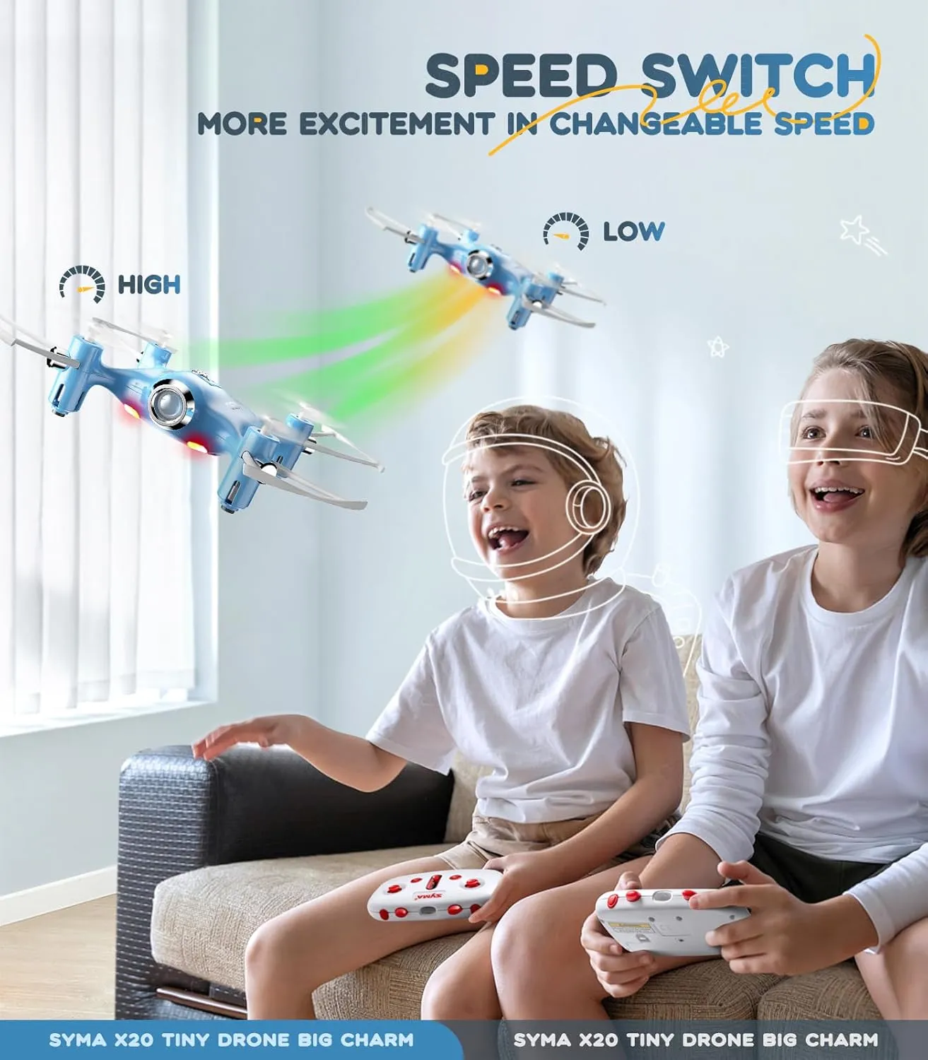 SYMA Drone for Kids,Easy Pocket RC Quadcopter with Altitude Hold, 3D Flips, Speed Switch Modes, Headless Mode, Protection Guards Helicopter Gift for Boys Girls