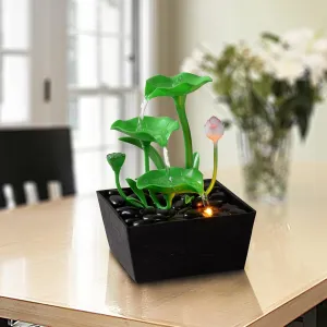 Tabletop Fountain Lotus Circulating Fountain Water Feature Plastic Lotus Circulating Fountain Water Feature for Zen Home Decor（RJ-23046）
