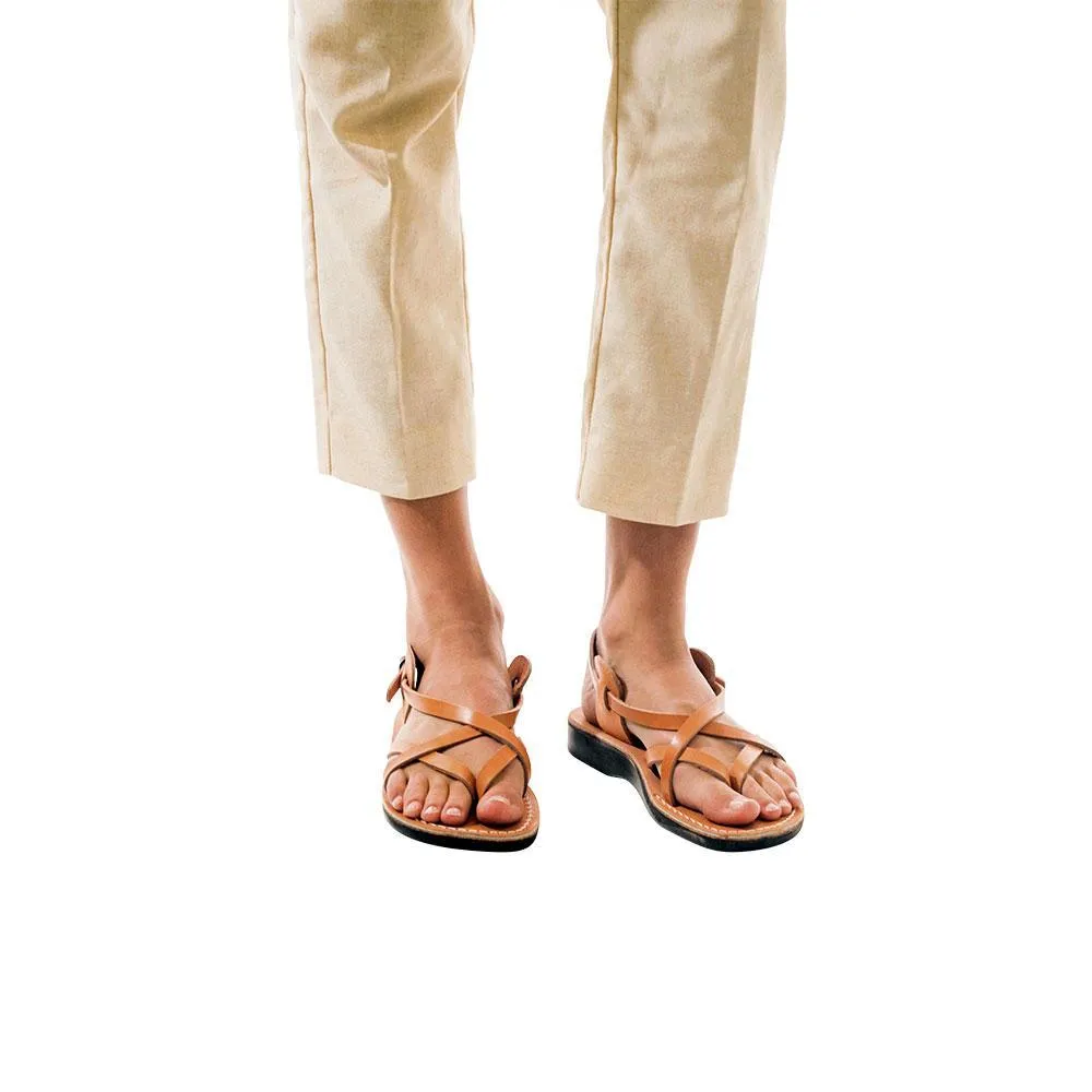 Tamar Buckle - Leather Flip Flop Sandal | Tan