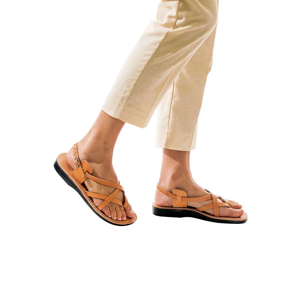 Tamar Buckle - Leather Flip Flop Sandal | Tan