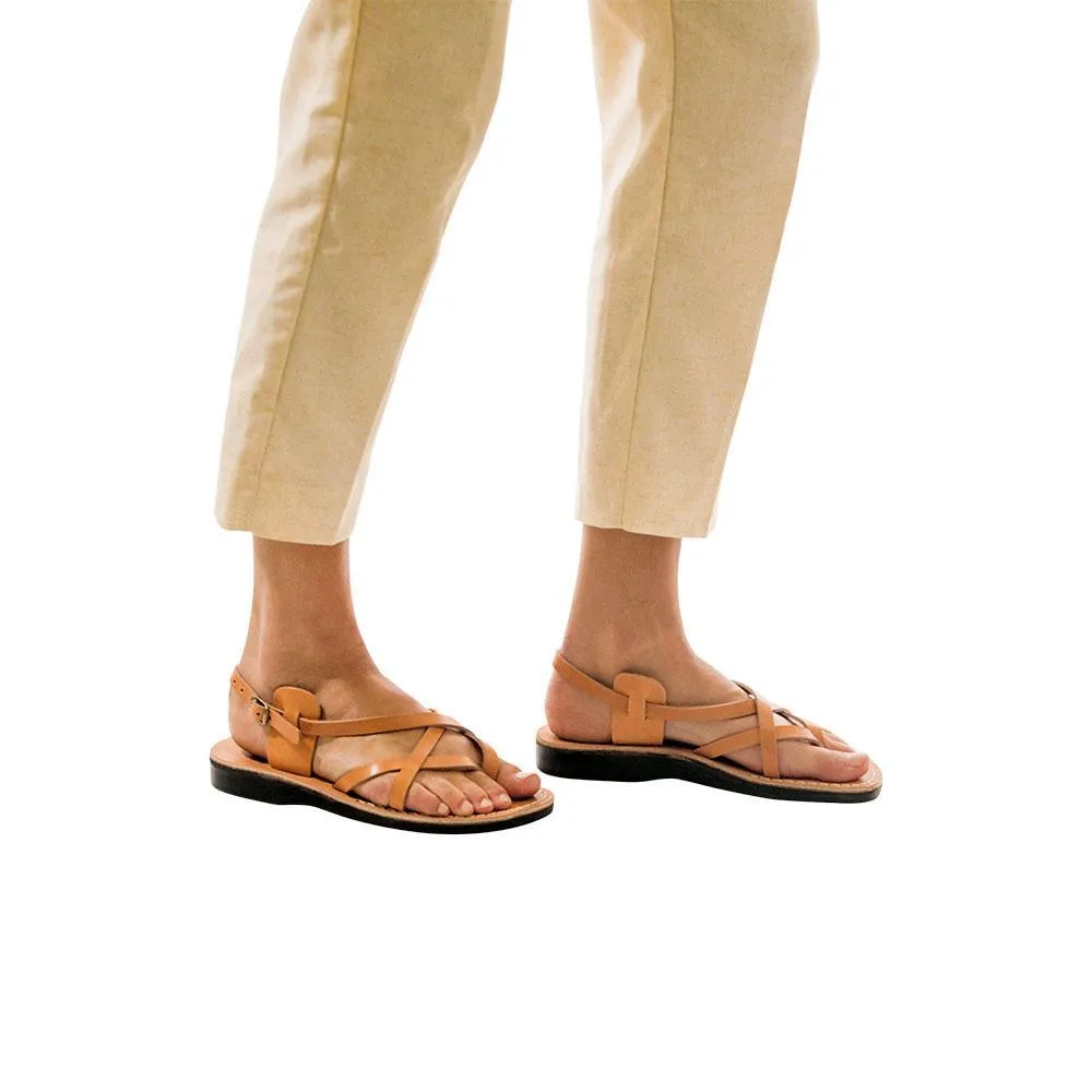 Tamar Buckle - Leather Flip Flop Sandal | Tan