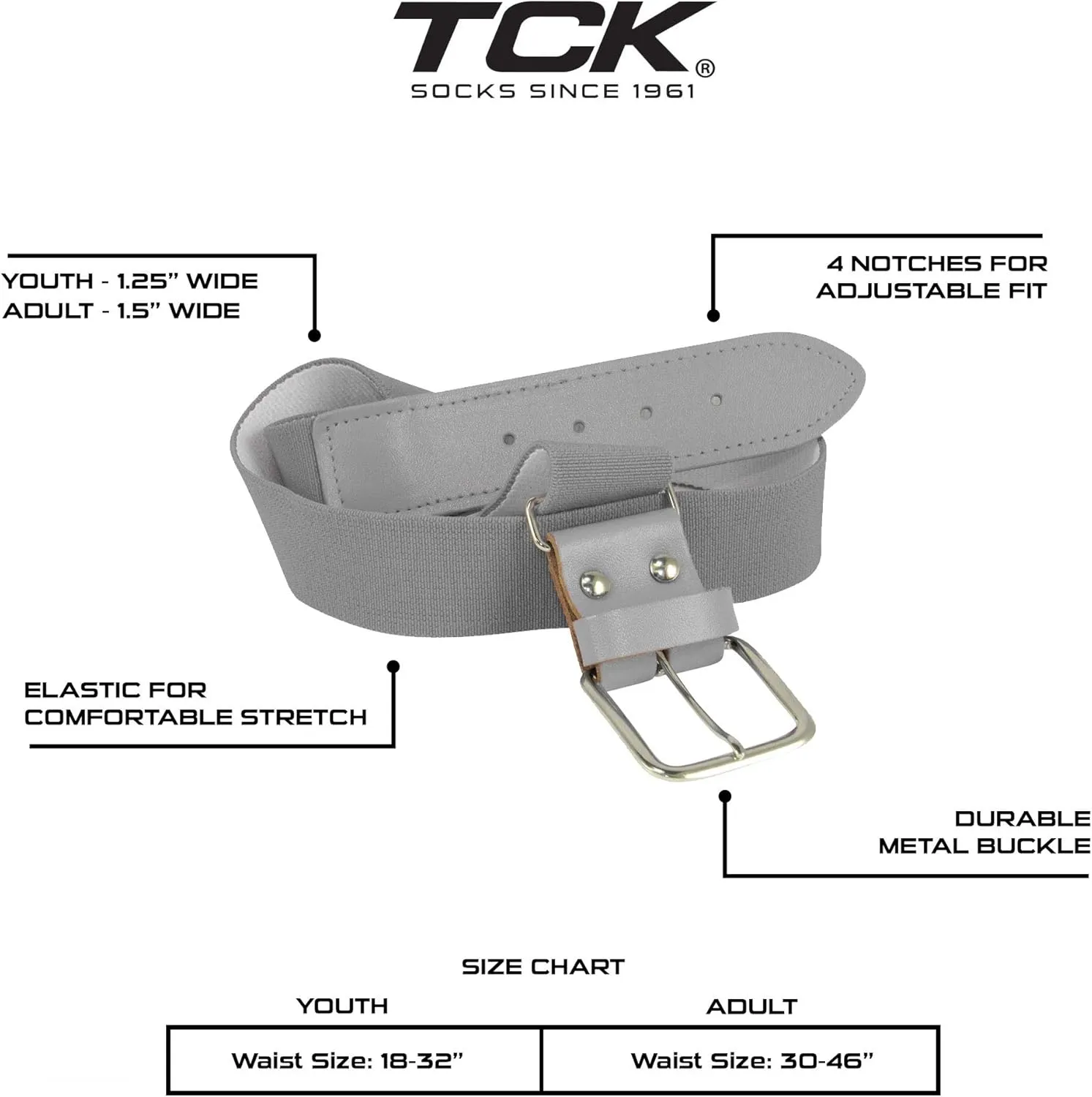 TCK Baseball Belt and Socks Combo Over the Knee - Youth and Adult Sizes Prosport