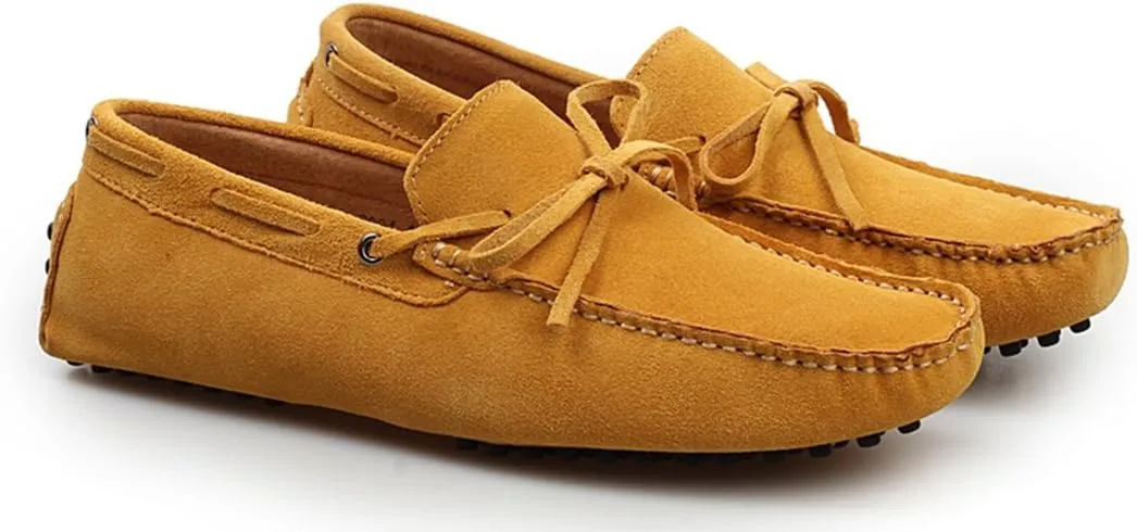 TDA Men's New Knot Suede Driving Loafers Penny Boat Shoes