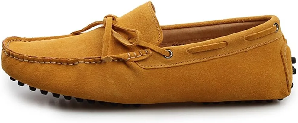 TDA Men's New Knot Suede Driving Loafers Penny Boat Shoes