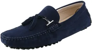 TDA Men's New Tassel Blue Suede Driving Loafers Penny Boat Shoes 10.5 M US