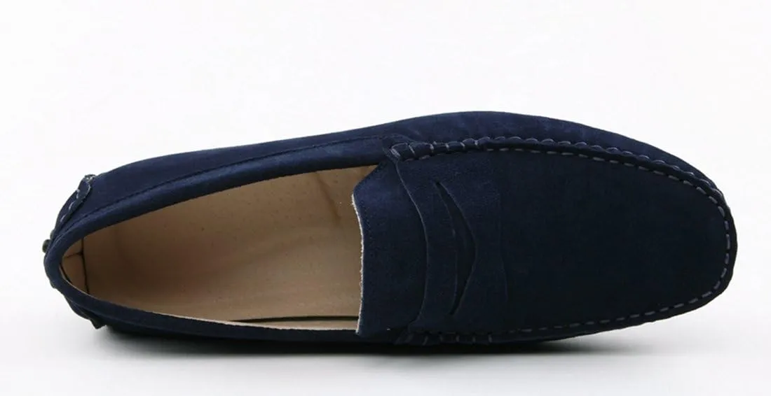 TDA Men's Stripe Multi Color Hot Suede Moccasin Loafers Boat Shoes