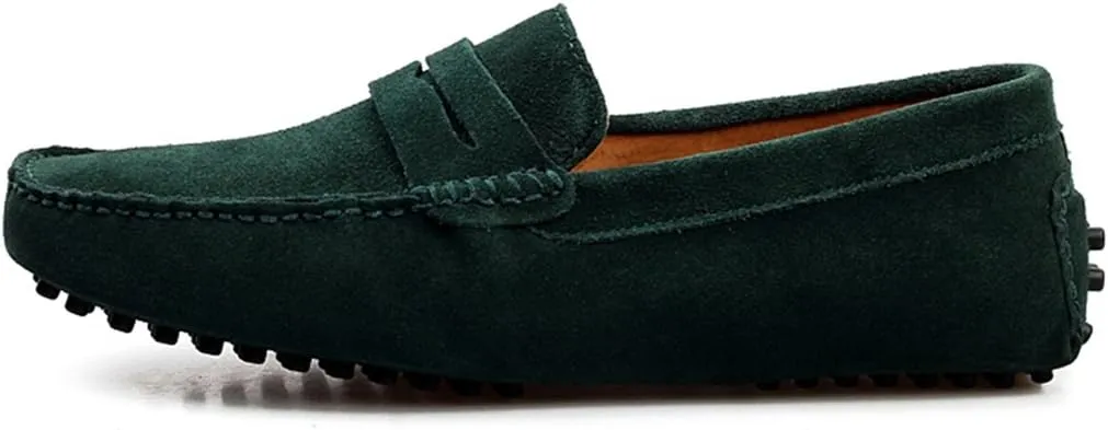 TDA Men's Stripe Multi Color Hot Suede Moccasin Loafers Boat Shoes