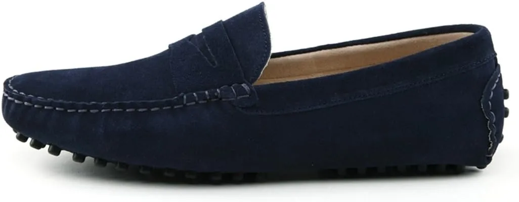 TDA Men's Stripe Multi Color Hot Suede Moccasin Loafers Boat Shoes
