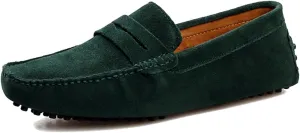 TDA Men's Stripe Multi Color Hot Suede Moccasin Loafers Boat Shoes