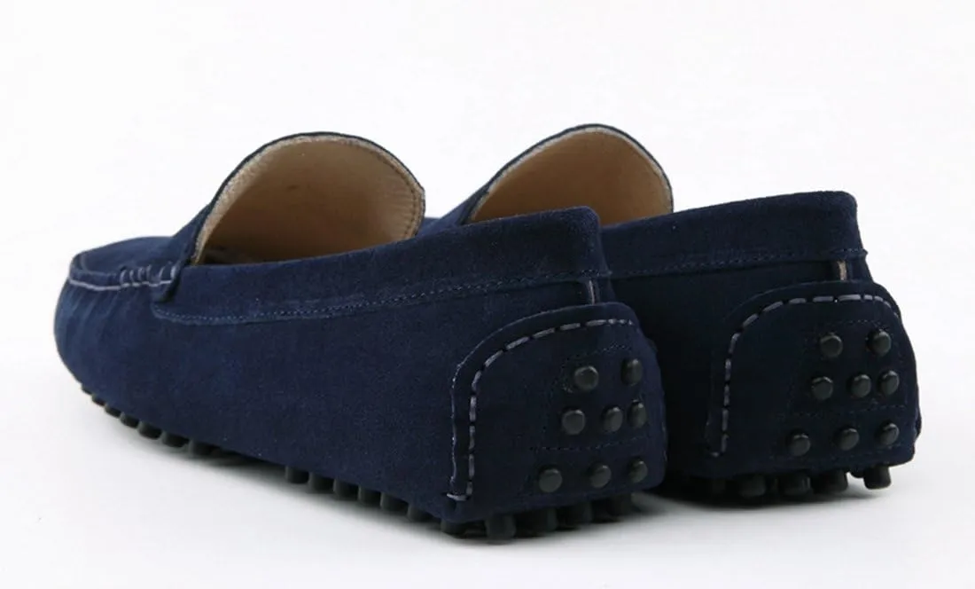 TDA Men's Stripe Multi Color Hot Suede Moccasin Loafers Boat Shoes