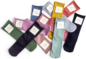 TeenFighter 11 Pairs of Comfortable Casual Cotton Socks for Women, Crew Size for Sports, Solid Color Stretch Socks for Girls