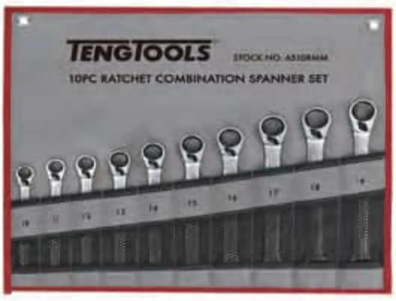 Teng Tools 10 Piece Ratcheting Combination Wrench Set 10mm - 19mm - 6510RMM