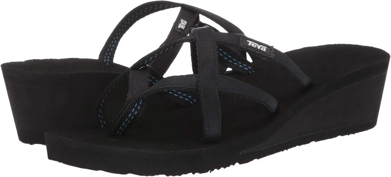 Teva Women's W Mush Mandalyn Wedge Ola 2 Flip-Flop, Black, 10 M US
