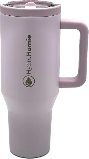 The Nomad 40oz Tumbler with Flip Straw Lid and Rubber Base – Travel Car Cup Holder Friendly, 100% Leak Resistant - Blush Rush