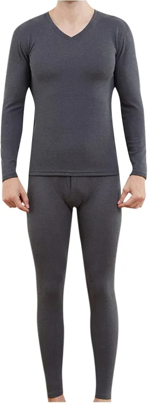 Thermal Underwear for Mens Warm Long Johns Soft Thermals Top and Bottom Set 2 Piece Cold Weather Base Layer