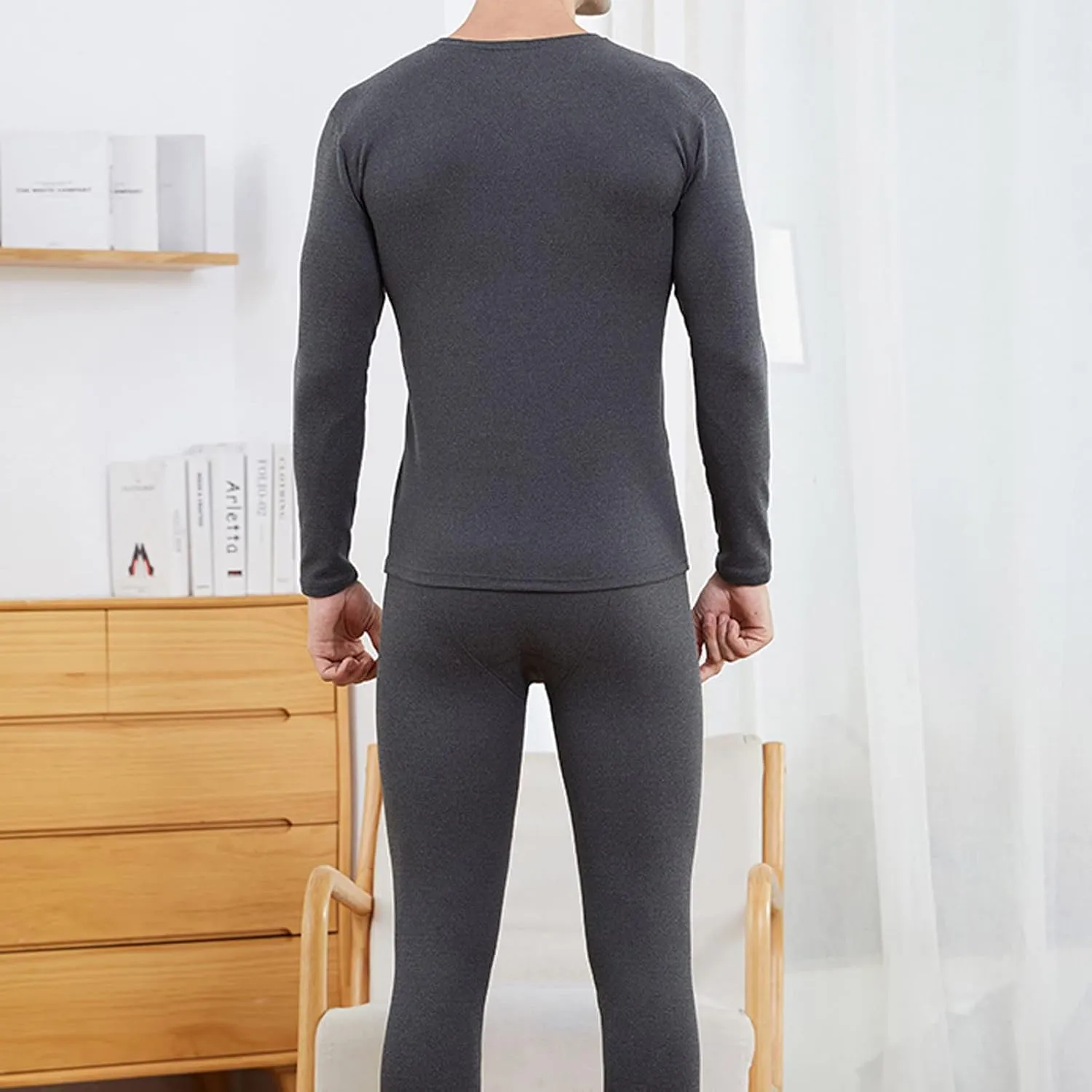 Thermal Underwear for Mens Warm Long Johns Soft Thermals Top and Bottom Set 2 Piece Cold Weather Base Layer