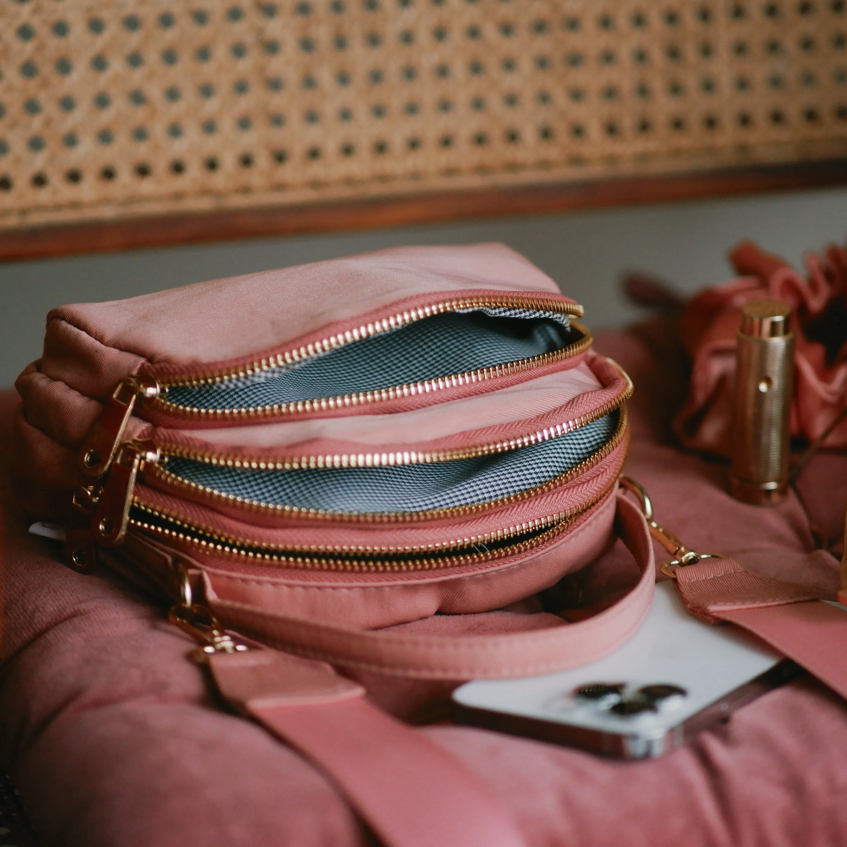Three Pocket Pal- Soft Coral (Water Resistant)