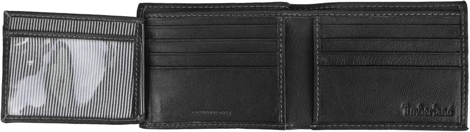 Timberland Men's Leather Passcase Trifold Wallet Hybrid