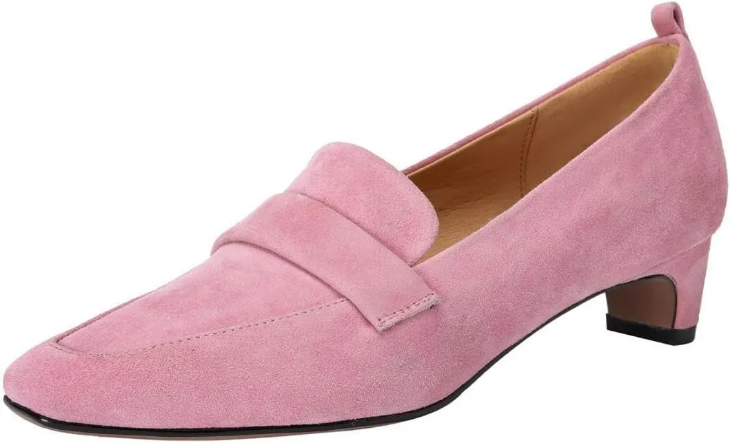 TinaCus Women's Patent/Suede Leather Classic Square Toe Slip On Handmade Office Loafers