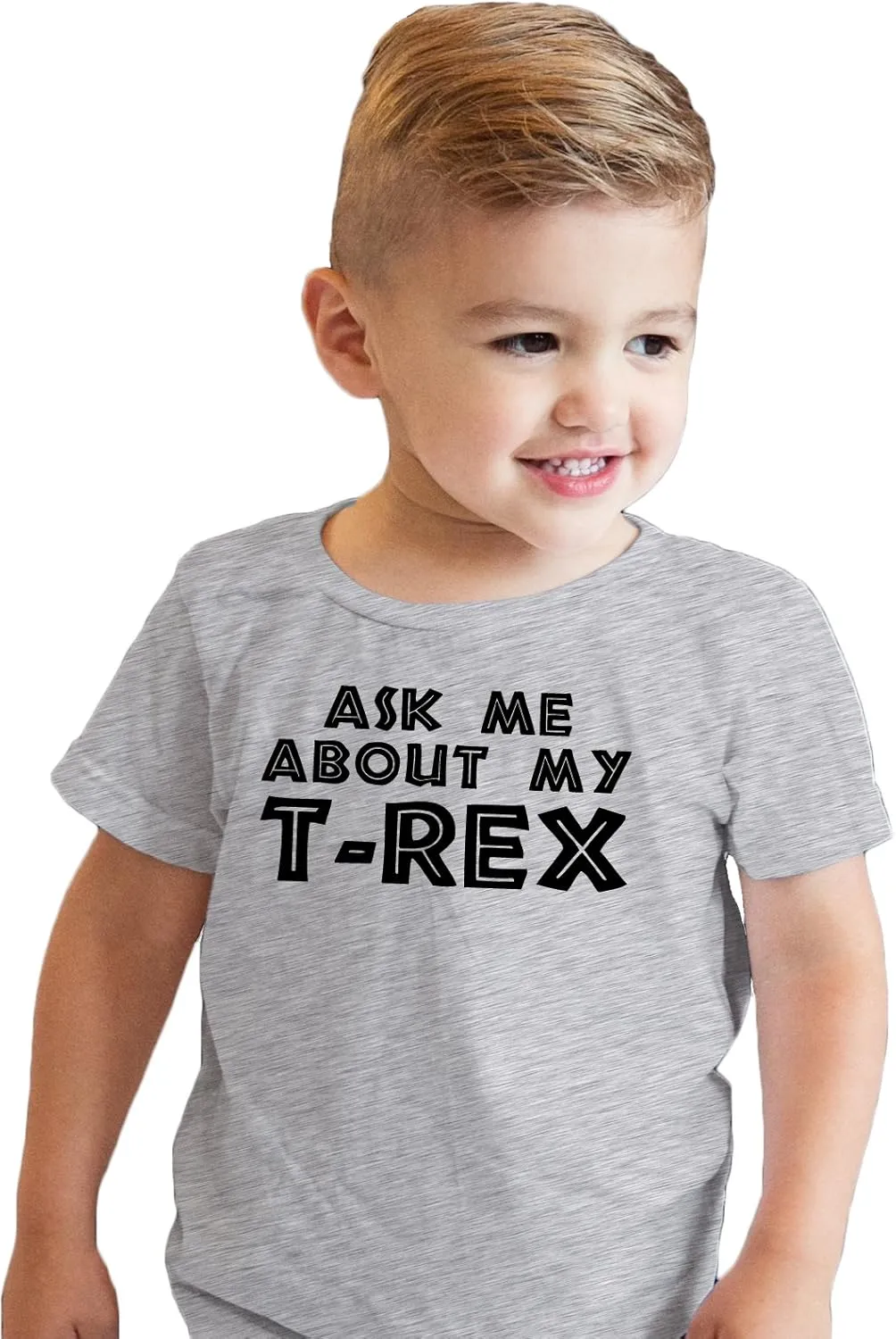 Toddler Ask Me About My Trex T Shirt Funny Cool Dinosaur Flip Humor Tee for Kids