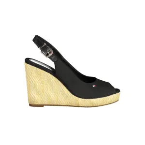 Tommy Black Cotton Hilfiger Women Fast response Sandal Adjustable