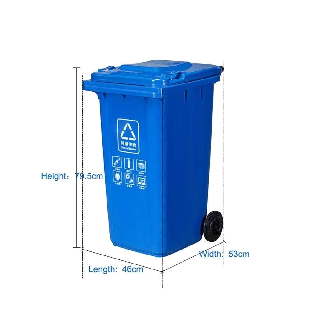 Trash Can Outdoor 100L Large Capacity with Cover Outdoor Sanitation Cleaning Box Home Flip Bathroom(Red)